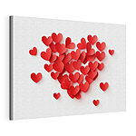 Stampa su tela Cuori di carta rossi a forma di cuore