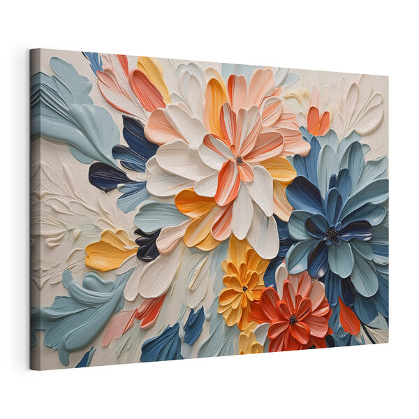 Stampa su tela Arte floreale dai colori vivaci e dalle tonalità delicate