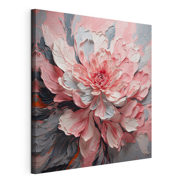 Fiore rosa e grigio Stampa su tela Fiore rosa e grigio