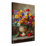 Stampa su tela Vaso con fiori colorati