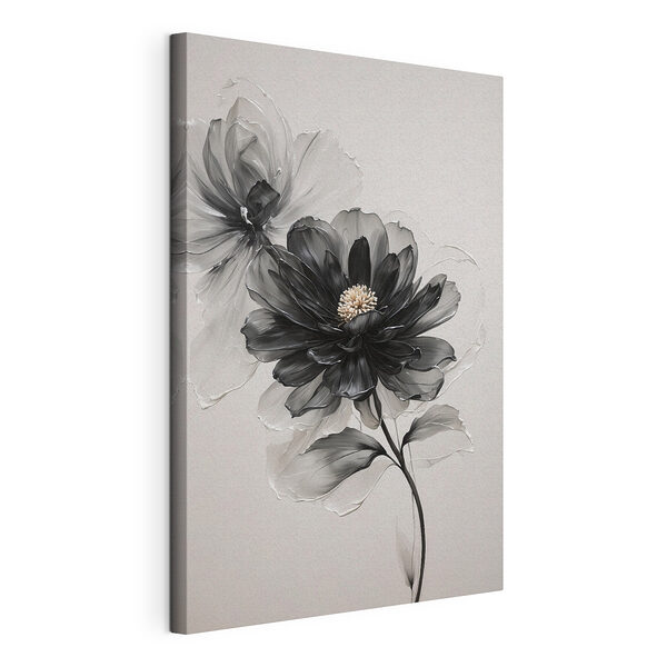 Stampa su tela Fiore bianco e nero