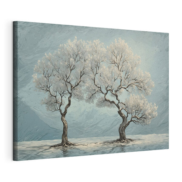Stampa su tela Due alberi nell'acqua