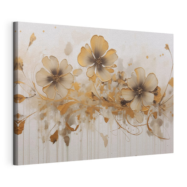 Stampa su tela Astrazione floreale con pennellate eleganti