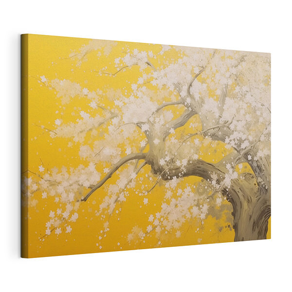 Stampa su tela Albero con fiori bianchi