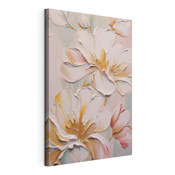 Stampa su tela Dipinto di fiori su una parete