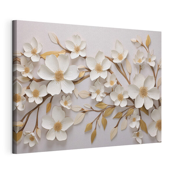 Elegante decorazione murale con motivi floreali Stampa su tela Elegante decorazione murale con motivi floreali