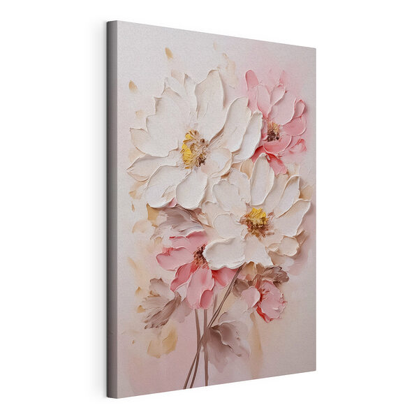 Stampa su tela Dipinto di fiori su una parete