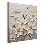 Stampa su tela Dipinto raffigurante fiori bianchi