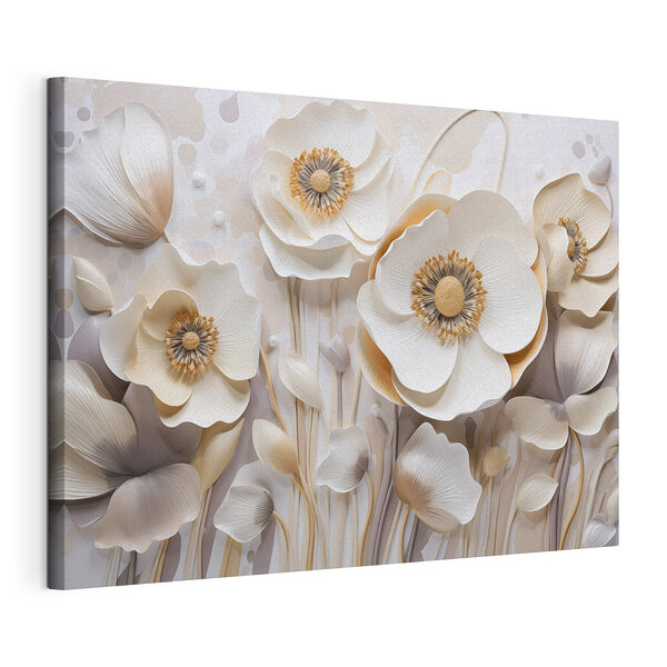 Stampa su tela Arte della composizione floreale con fiori di carta delicati