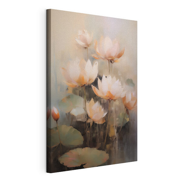 Stampa su tela Dipinto di fiori su una parete