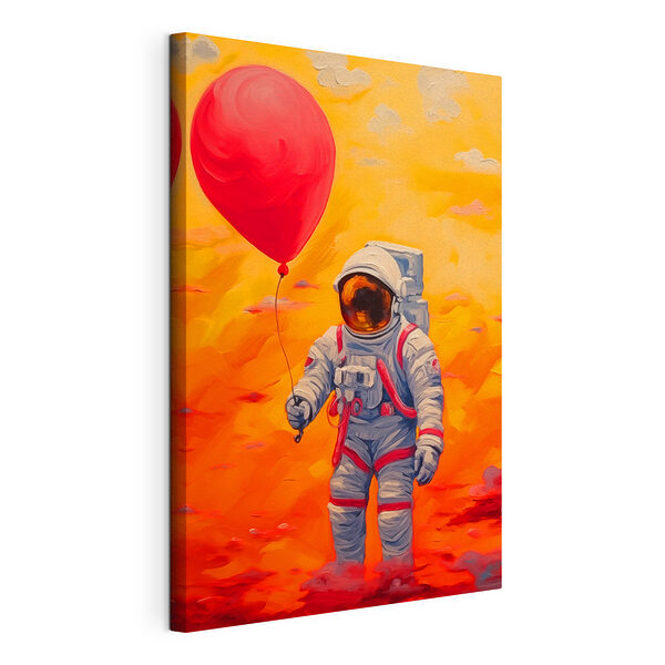 Stampa su tela Un astronauta con in mano un palloncino