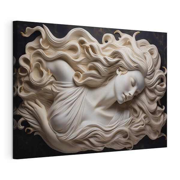 Stampa su tela Statua di una donna dai capelli lunghi