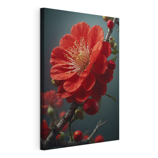 Stampa su tela Fiori dai colori vivaci con delicate goccioline