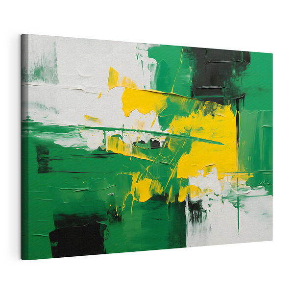 Stampa su tela Dipinto realizzato con vernice verde e gialla