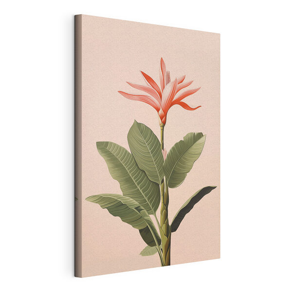 Dipinto raffigurante un fiore e delle foglie Stampa su tela Dipinto raffigurante un fiore e delle foglie