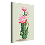 Stampa su tela Cactus con fiori rosa