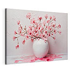 Stampa su tela Vaso con fiori rosa