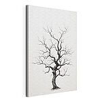 Stampa su tela Disegno in bianco e nero di un albero
