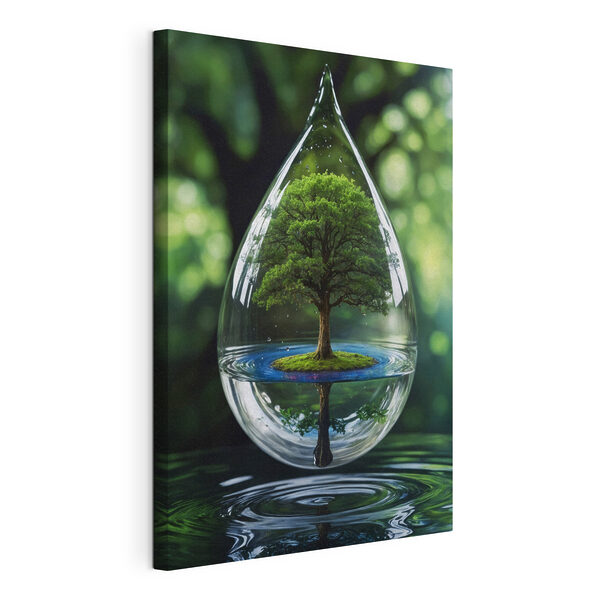 Un albero in una goccia d'acqua Stampa su tela Un albero in una goccia d'acqua