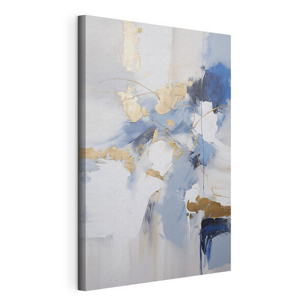 Onde artistiche di blu e crema Stampa su tela Onde artistiche di blu e crema