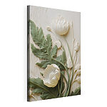 Stampa su tela Fiore bianco e verde