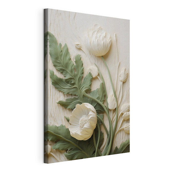 Stampa su tela Fiore bianco e verde