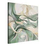 Stampa su tela Vortici verdi e bianchi
