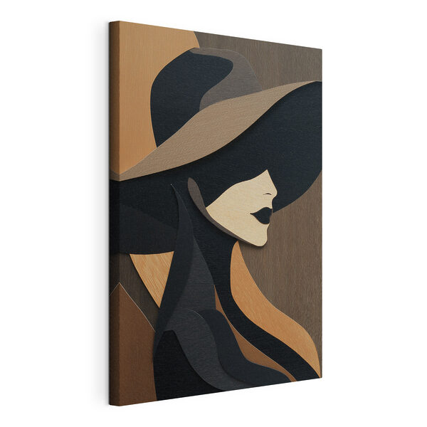 Donna con un cappello Stampa su tela Donna con un cappello