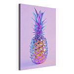 Stampa su tela Un ananas colorato su uno sfondo viola