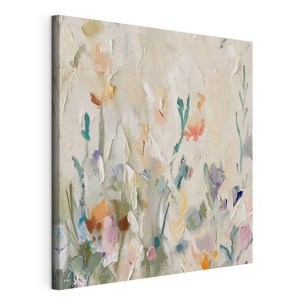 Dipinto di fiori su una superficie bianca Stampa su tela Dipinto di fiori su una superficie bianca