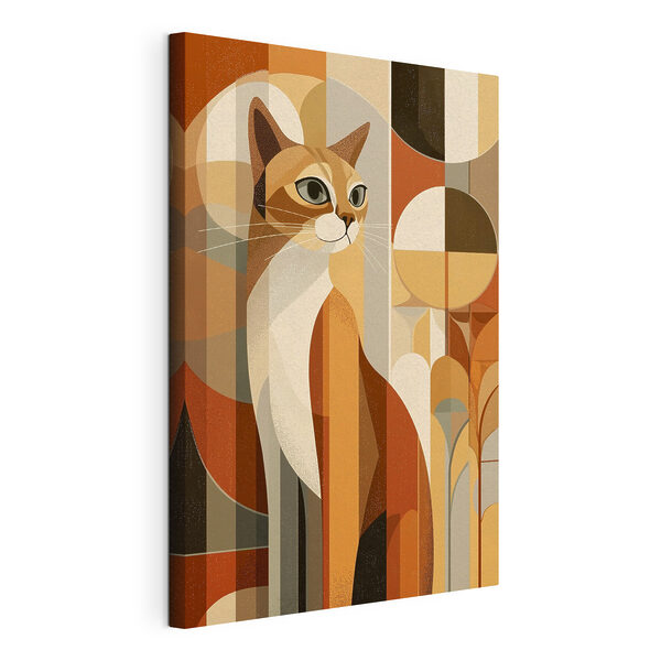 Stampa su tela Gatto su uno sfondo colorato