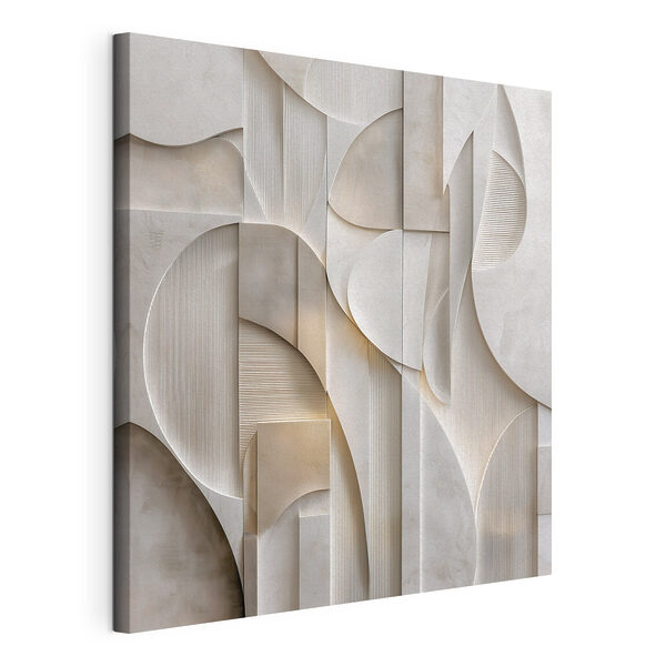 Stampa su tela Design scultoreo in tonalità tenui e neutre