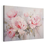 Stampa su tela Dipinto raffigurante fiori rosa
