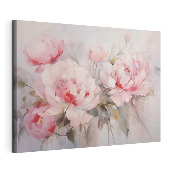 Stampa su tela Dipinto raffigurante fiori rosa