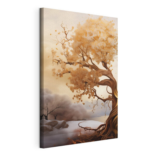 Stampa su tela Albero con fiori bianchi