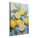 Stampa su tela Dipinto raffigurante limoni e foglie
