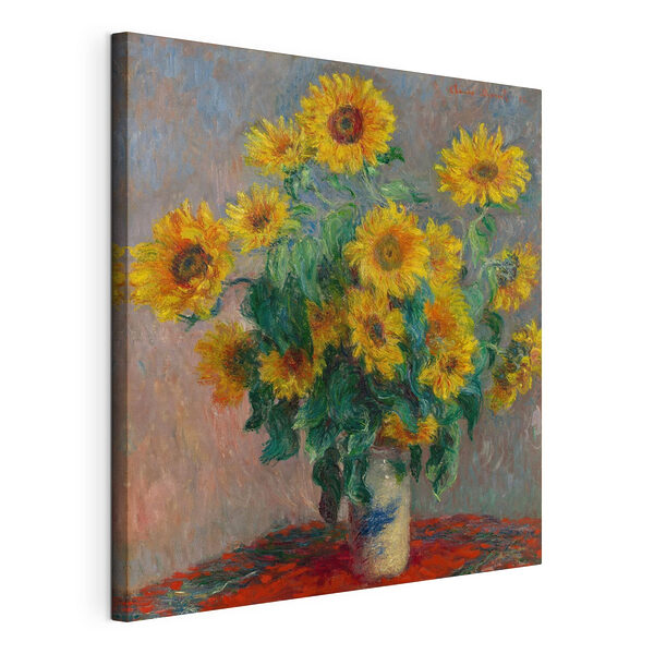Stampa su tela Dipinto raffigurante dei girasoli in un vaso