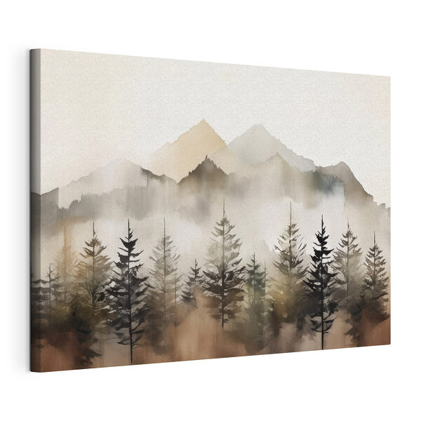 Stampa su tela Montagne avvolte dalla nebbia con alberi imponenti (COD: s36009) Stampa su tela Stampa su tela Montagne avvolte dalla nebbia con alberi imponenti (COD: s36009)