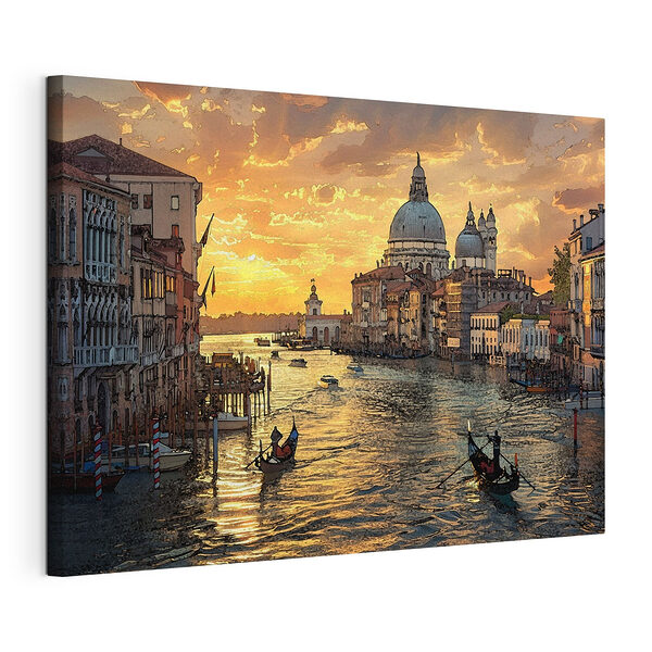 Stampa su tela Dipinto raffigurante un uomo su una gondola (COD: s38963) Stampa su tela Stampa su tela Dipinto raffigurante un uomo su una gondola (COD: s38963)