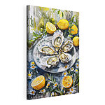 Stampa su tela Piatto di ostriche e limoni