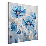 Stampa su tela Dipinto raffigurante fiori blu