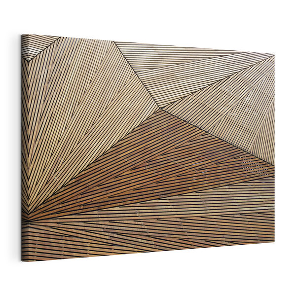 Motivo geometrico in legno con linee Stampa su tela Motivo geometrico in legno con linee