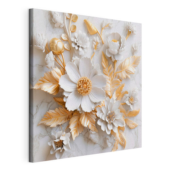 Stampa su tela Rilievo floreale riccamente decorato dai toni eleganti