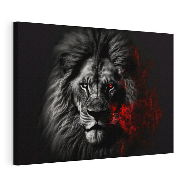 Stampa su tela Maestoso leone dallo sguardo infuocato