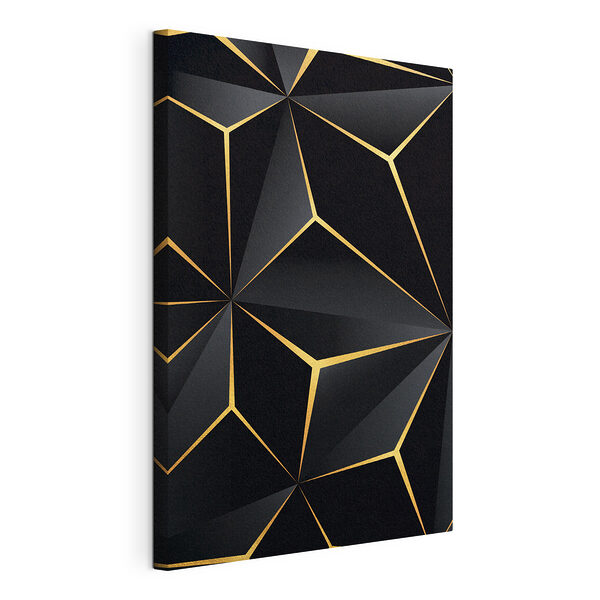 Stampa su tela Design geometrico moderno in nero e metallizzato