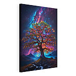 Stampa su tela Albero con luci colorate