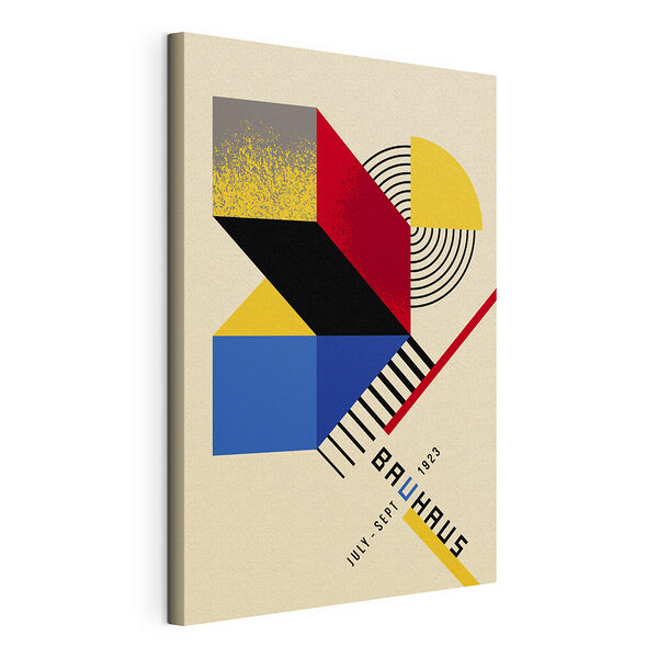 Disegno geometrico colorato con nero, rosso e giallo Stampa su tela Disegno geometrico colorato con nero, rosso e giallo