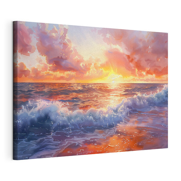 Stampa su tela Tramonto sull'oceano