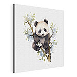 Stampa su tela Un panda su un ramo di un albero