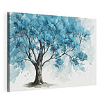 Stampa su tela Albero con foglie blu